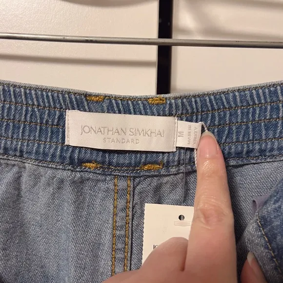 NWT SIMKHAI Calista Cargo Denim Pants Wide Leg Baggy Jeans Size M Revolve Y2K