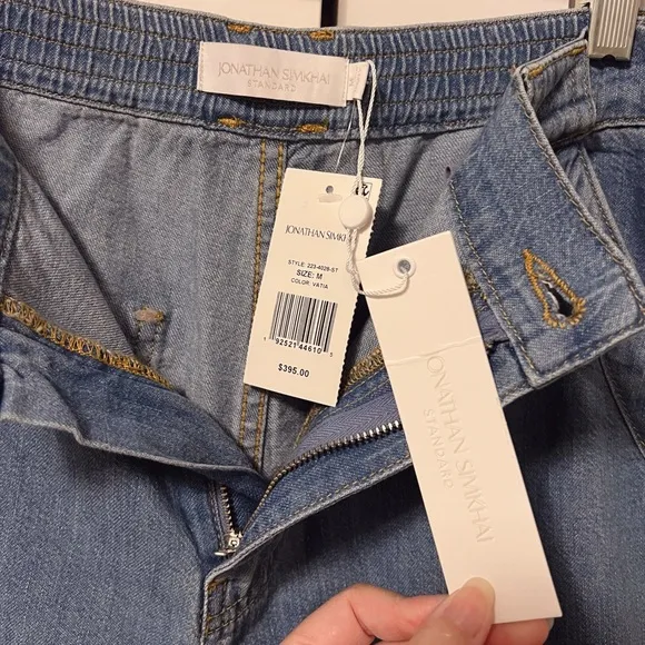 NWT SIMKHAI Calista Cargo Denim Pants Wide Leg Baggy Jeans Size M Revolve Y2K
