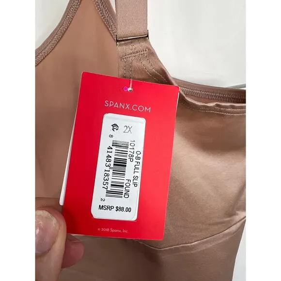 NWT Spanx Nude Open Bust Full Slip Adjustable Straps Body Shaping Size 2X