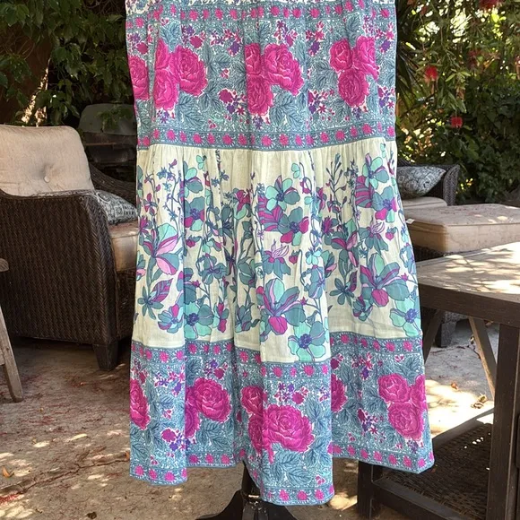 NWT Spell💯Cotton Crepe LOVE JETTY MAXI SKIRT in Blue Nirvana size XXS