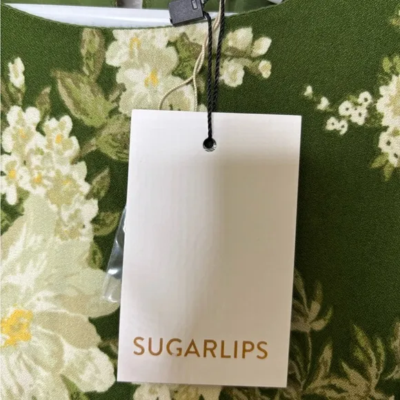 NWT Sugarlips Vetiver Floral Rhythm Drape Midi Dress