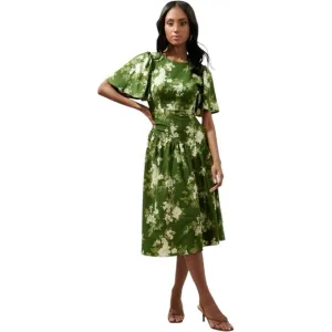 NWT Sugarlips Vetiver Floral Rhythm Drape Midi Dress