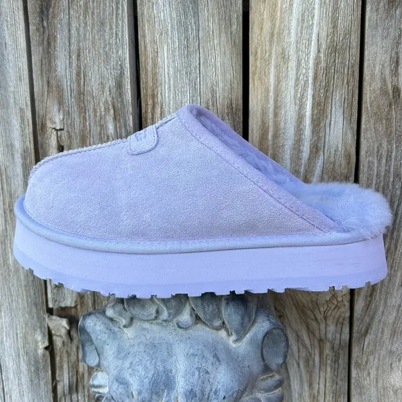 NWT Ugg Discoquette Genuine Shearling Slide Slipper Purple 7
