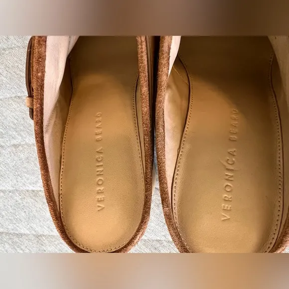 NWT VERONICA BEARD Sz 9.5 Dacey Pecan Lt Brown Suede Heel Clogs Mules Orig$400