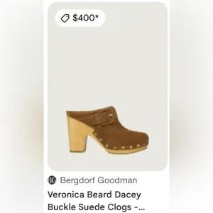 NWT VERONICA BEARD Sz 9.5 Dacey Pecan Lt Brown Suede Heel Clogs Mules Orig$400