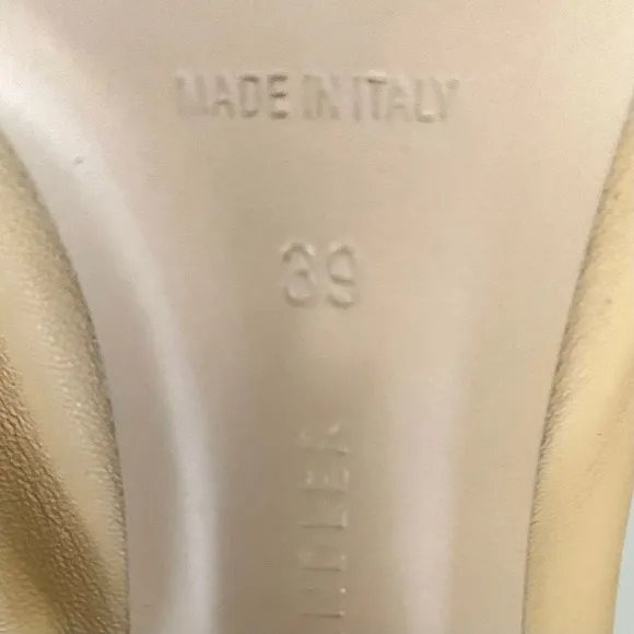 NWT: WANDLER  Mia Leather Nude Cashew Heeled Mules EU 39 Women (US 9 Women)