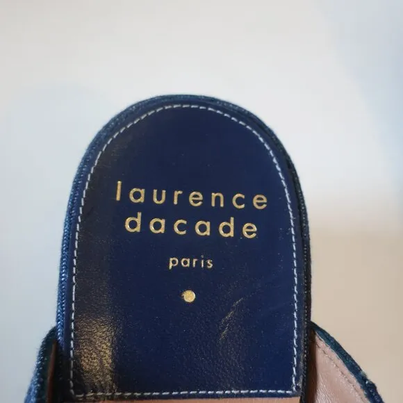 NWT Womens Laurence Dacade &quot;Thelma&quot; Denim Navy Blue Mules 39 EUR/US 9