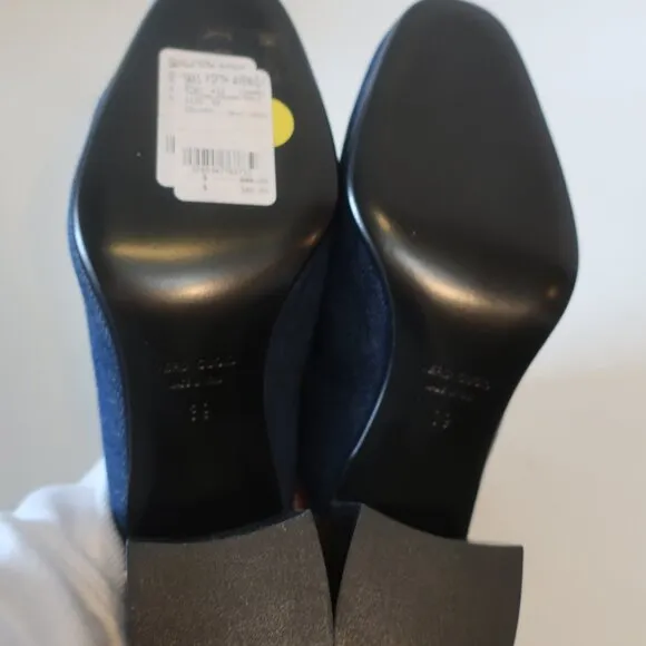NWT Womens Laurence Dacade &quot;Thelma&quot; Denim Navy Blue Mules 39 EUR/US 9