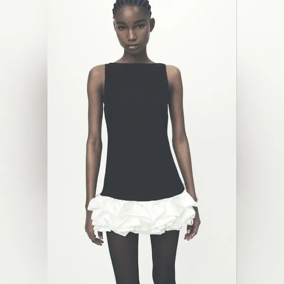 NWT ZARA CONTRASTING JUMPSUIT DRESS