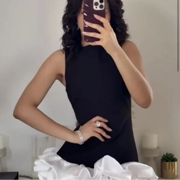 NWT ZARA CONTRASTING JUMPSUIT DRESS