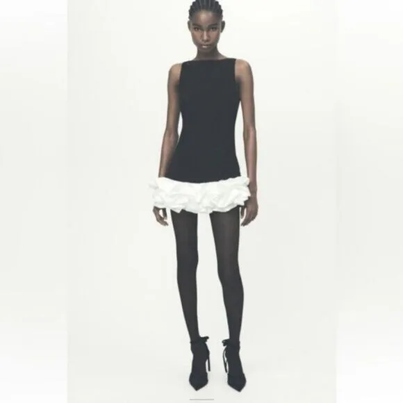 NWT ZARA CONTRASTING JUMPSUIT DRESS