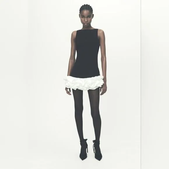NWT ZARA CONTRASTING JUMPSUIT DRESS