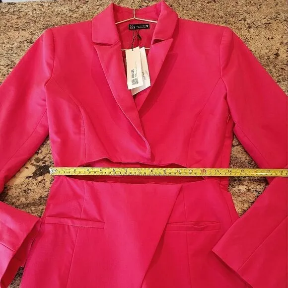 NWT Zara Cut out blazer dress pink size Small Bloggers Favorite