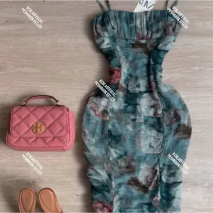 NWT ZARA FLORAL PRINT DRAPED DRESS