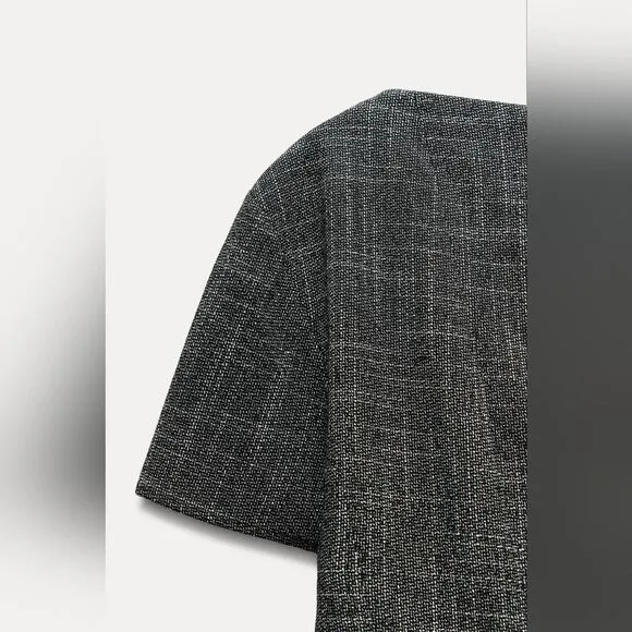 NWT ZARA FULL SKIRT MINI DRESS ZW COLLECTION gray