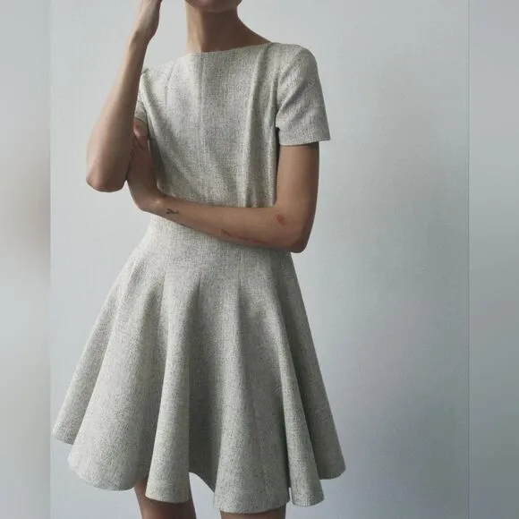 NWT ZARA GODET MINI DRESS ZW COLLECTION