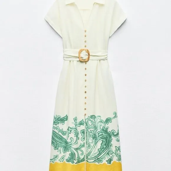 NWT ZARA GRECIAN PRINT SHIRT