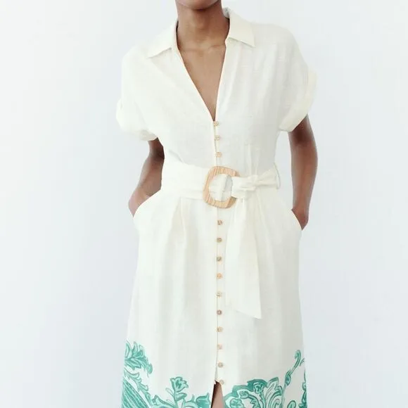NWT ZARA GRECIAN PRINT SHIRT