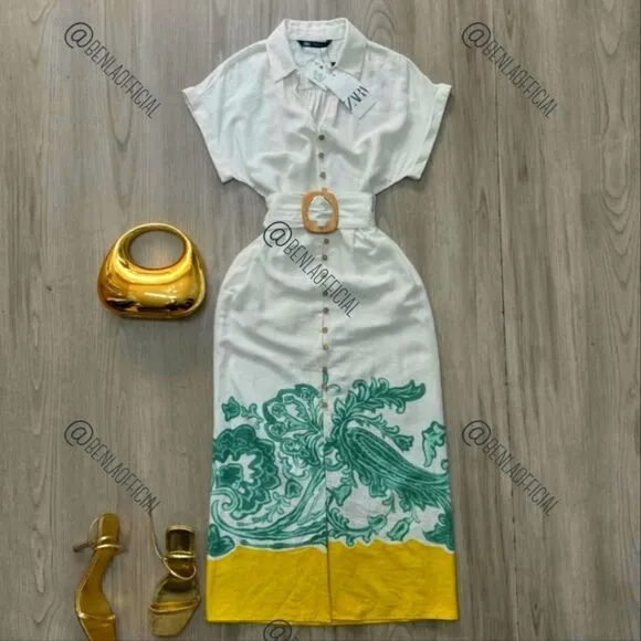 NWT ZARA GRECIAN PRINT SHIRT