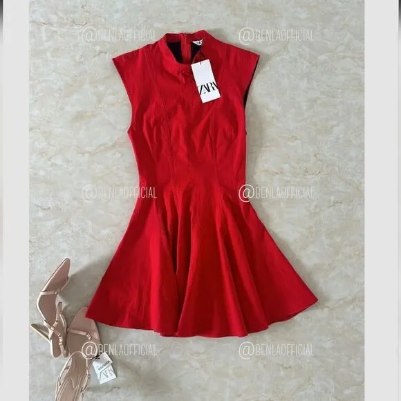 NWT ZARA MINI GODET DRESS ZW COLLECTION