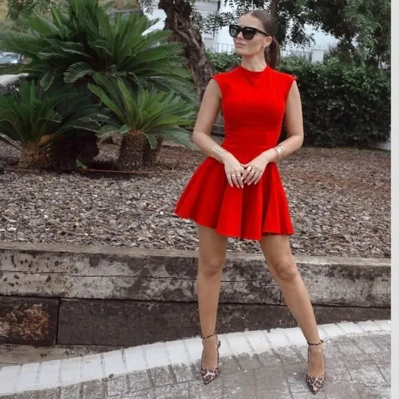 NWT ZARA MINI GODET DRESS ZW COLLECTION