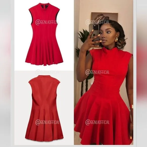 NWT ZARA MINI GODET DRESS ZW COLLECTION