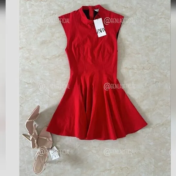NWT ZARA MINI GODET DRESS ZW COLLECTION