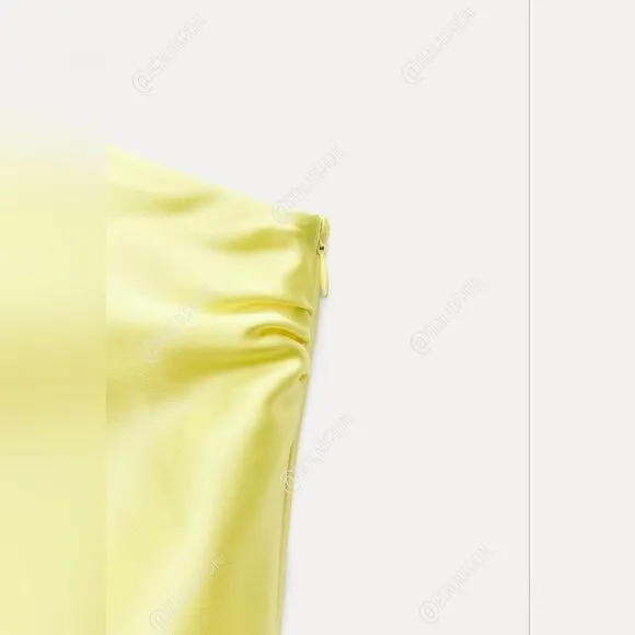 NWT ZARA SATIN EFFECT ASYMMETRIC DRESS