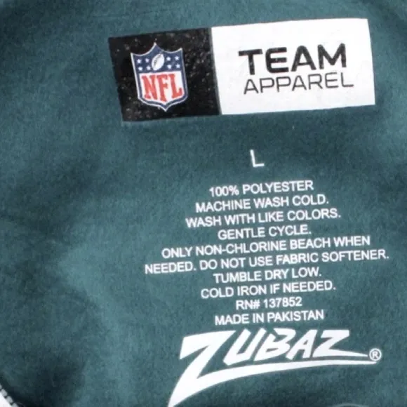 NWT [Zubaz] Phaladelpha Eagles NFL 1/4 Zip Big Pocket Logo Hoodie Men's M or L