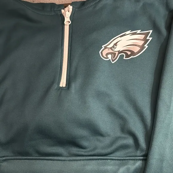 NWT [Zubaz] Phaladelpha Eagles NFL 1/4 Zip Big Pocket Logo Hoodie Men's M or L