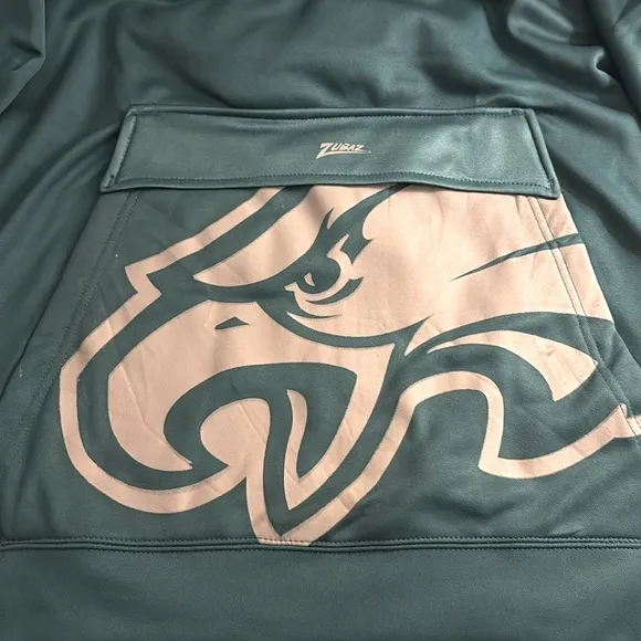 NWT [Zubaz] Phaladelpha Eagles NFL 1/4 Zip Big Pocket Logo Hoodie Men's M or L