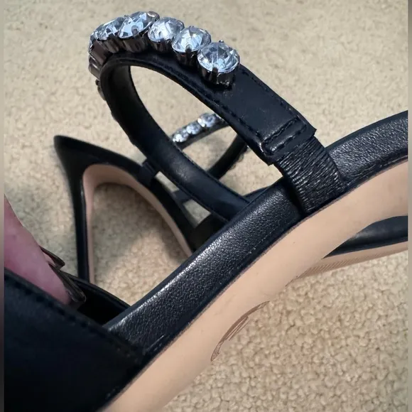 NWT‼️Michael Kors Jesse Mule Black with Rhinestones Strap Size 9M