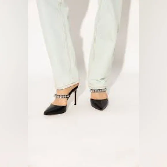 NWT‼️Michael Kors Jesse Mule Black with Rhinestones Strap Size 9M