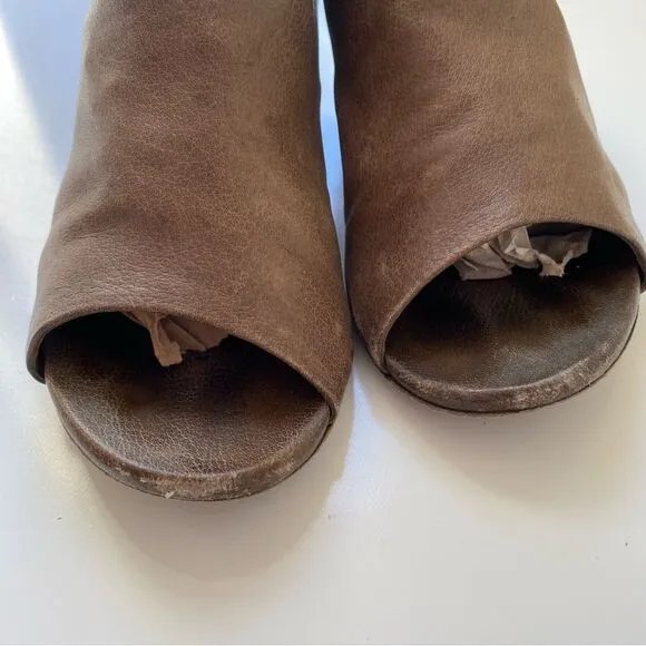 Officine Creative Adele Leather Open Toe Block Heel Mules Size 36.56.5