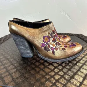 Old Gringo Sora HH Slip On Western Floral Embroidered Heeled Mules Size 8.5B