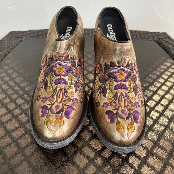 Old Gringo Sora HH Slip On Western Floral Embroidered Heeled Mules Size 8.5B