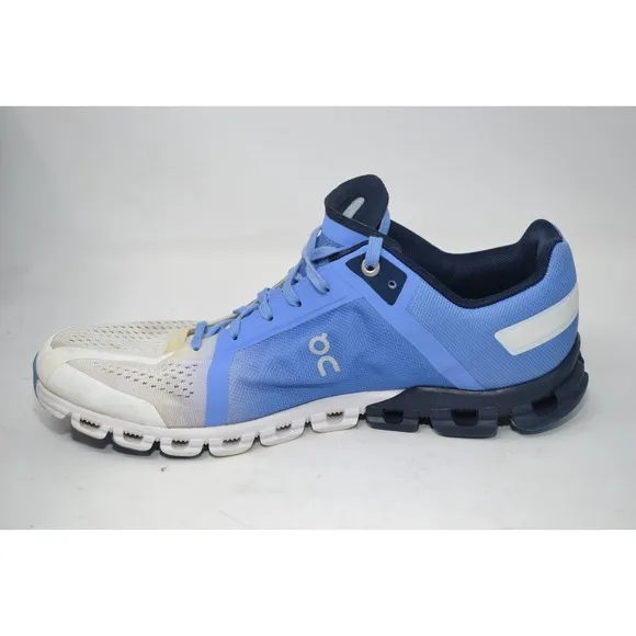 On Cloud Cloudflow Swiss Running Shoes Cloudtec Comfort White Blue Women Sz 10.5