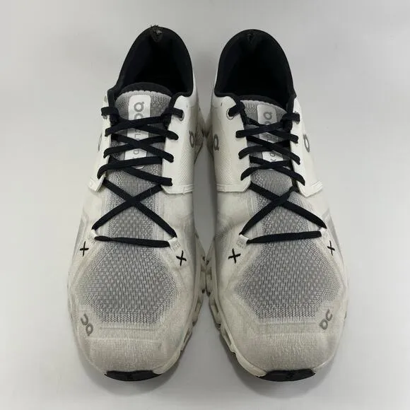 On Cloud X 3 Running Shoes Mens Size 11 White Athletic Sneakers Lightweight Low
