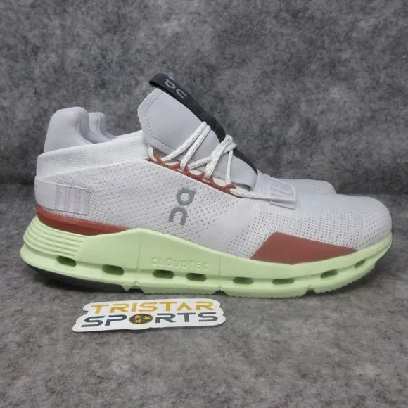 ON Cloudnova Running Shoes Womens Size 10 White Limelight Sneakers 26.98489