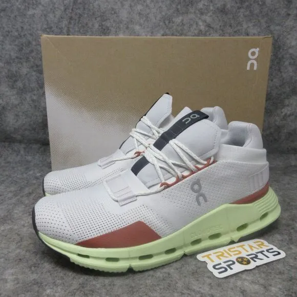 ON Cloudnova Running Shoes Womens Size 10 White Limelight Sneakers 26.98489