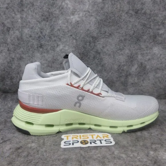 ON Cloudnova Running Shoes Womens Size 10 White Limelight Sneakers 26.98489