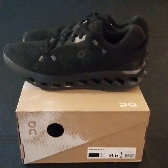 On Running Men's Cloudsurfer 2 Athletic Shoes - Black Sleek black athletic shoes