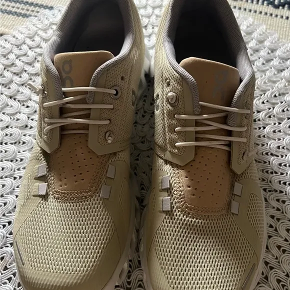 On Running Tan Athletic Shoes with Modern Design