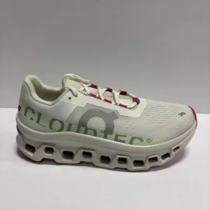 On Women’s Cloudmonster White/Lima Running Shoes, Size 8.5 M