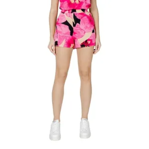 Only Floral Pattern Slip-On Viscose Shorts Women Fuchsia