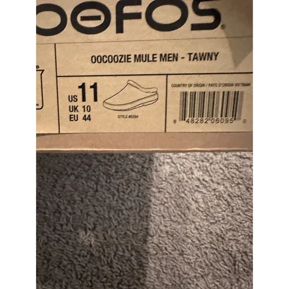 Oofos OOcoozie Mules Mens Sz 11 Gray Slip On Comfort Recovery Shoes Slippers