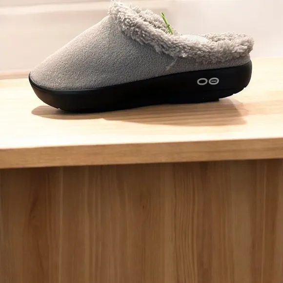 Oofos OOcoozie Mules Mens Sz 11 Gray Slip On Comfort Recovery Shoes Slippers