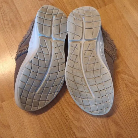 Oofos Oocoozie Shoe Slip On Mule Womens 8 Brown Comfort Recovery Fleece Slipper
