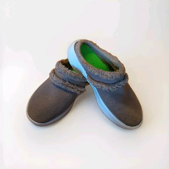 Oofos Oocoozie Shoe Slip On Mule Womens 8 Brown Comfort Recovery Fleece Slipper