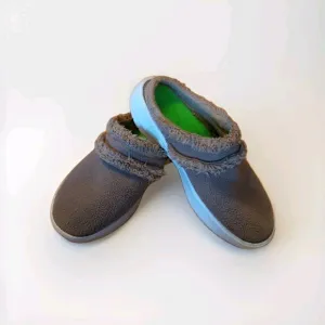 Oofos Oocoozie Shoe Slip On Mule Womens 8 Brown Comfort Recovery Fleece Slipper